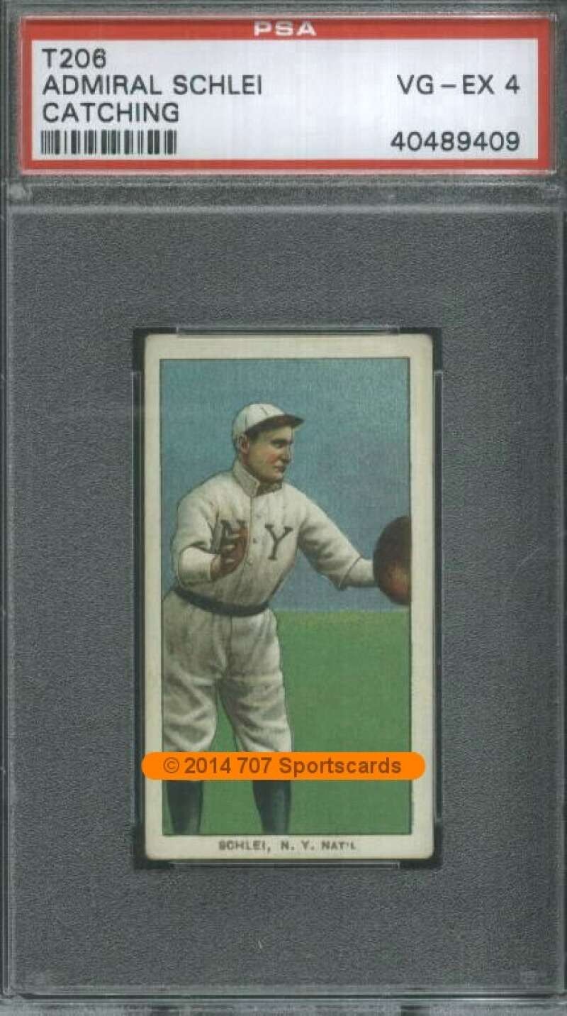 1909-11 T206 Admiral Schlei PSA 4 Piedmont 350 Catching  (9409)