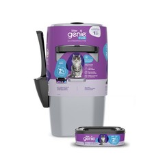 Litter Genie Plus Pail Silver  Cat Litter Box Waste Disposal System...