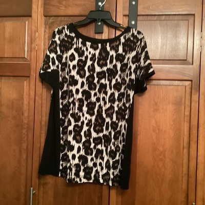 Dana Bushman Women s Top Animal Print Size Large Short Sleeve. 
