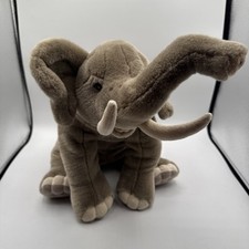 2013 FAO Schwarz Realistic Plush Grey Elephant Elephant Tusks Stuffed Toys R Us.