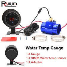12V/24V LCD Digital Water Temp Gauge 10mm Temp Sensor Adapter Joint Pipe For Car