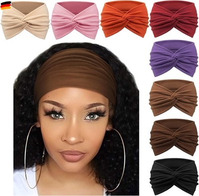 DRESHOW 8 Stück Damen Stirnbänder Kopfband Haarband Elastische Weiche Stirnband 