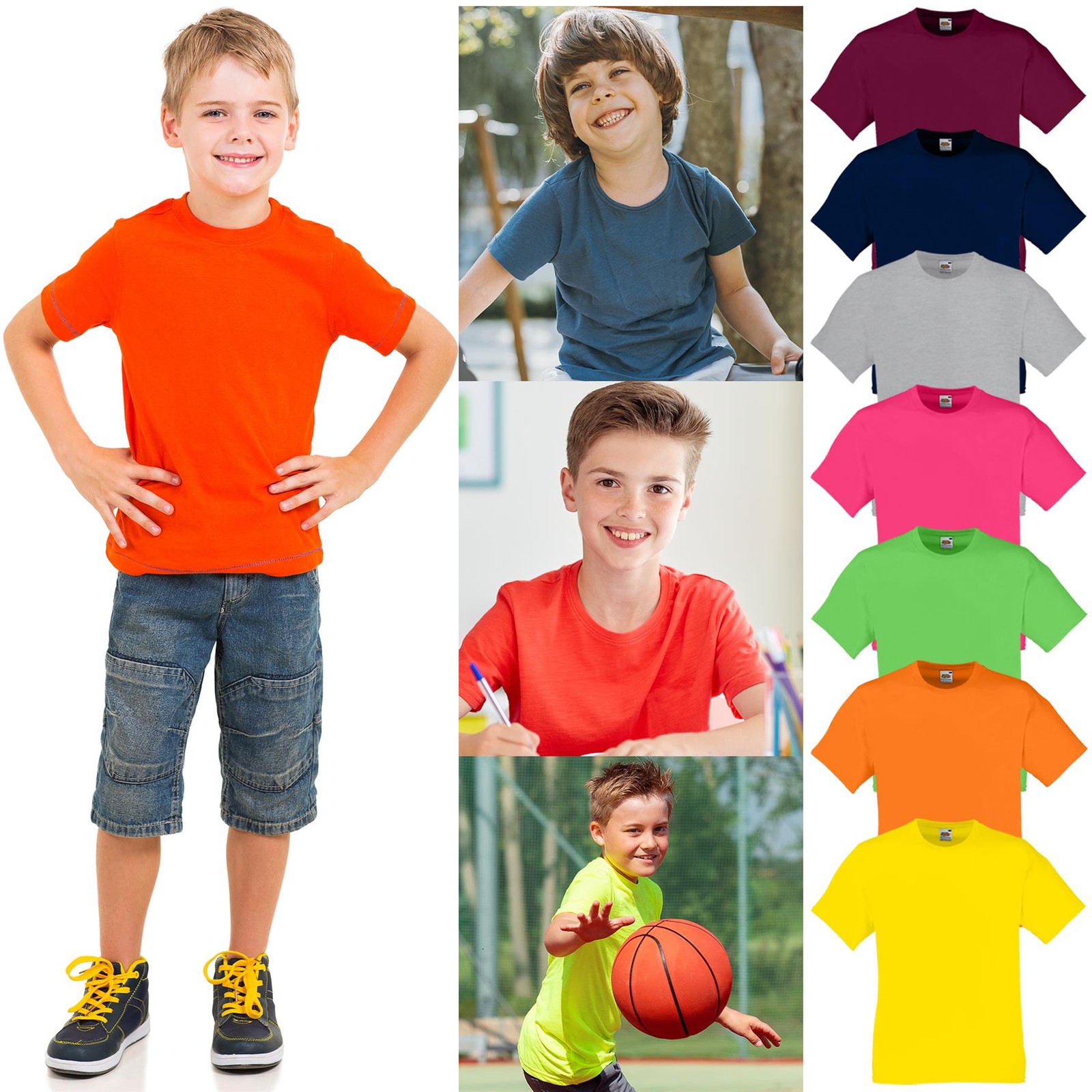 Camiseta informal de manga corta Fruit of the Loom para niños Value Weight