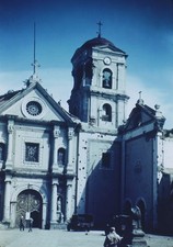 1940s WW2 Battle of Manila Philippines San Augustin 35mm Kodachrome slide photo