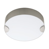 Led Deckenlampe Deckenleuchte Stahl In Nickel-Matt Glas In Weiss