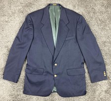 Oscar de la Renta Blazer 100 Wool Gold Buttons Men's 42R Navy