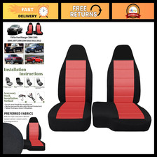 2pcs High Back Bench Seat Cover For Ford Ranger 2004-2012 - Red Cloth 6040 Fit