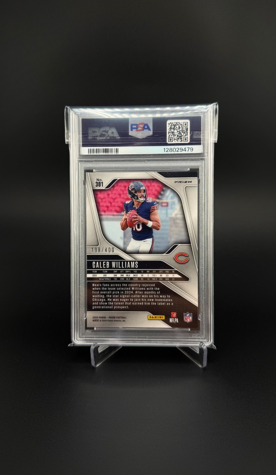 2024 PANINI PRIZM | PANDORA /400 CALEB WILLIAMS 301 PSA 8.5 POP 3! FAST SHIPPING view 2