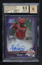 2017 Bowman Chrome Prospect Purple Refractor Alfredo Rodriguez BGS 9.5 Auto 0nr3