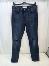❤️ Next Dark Blue Relaxed Skinny Ripped Jeans Size 10 Vgc