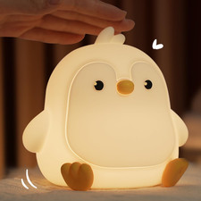 Cute Penguin Night Light, LED Squishy Night Lamp, 7 Colors Dimmable Timer Nurser