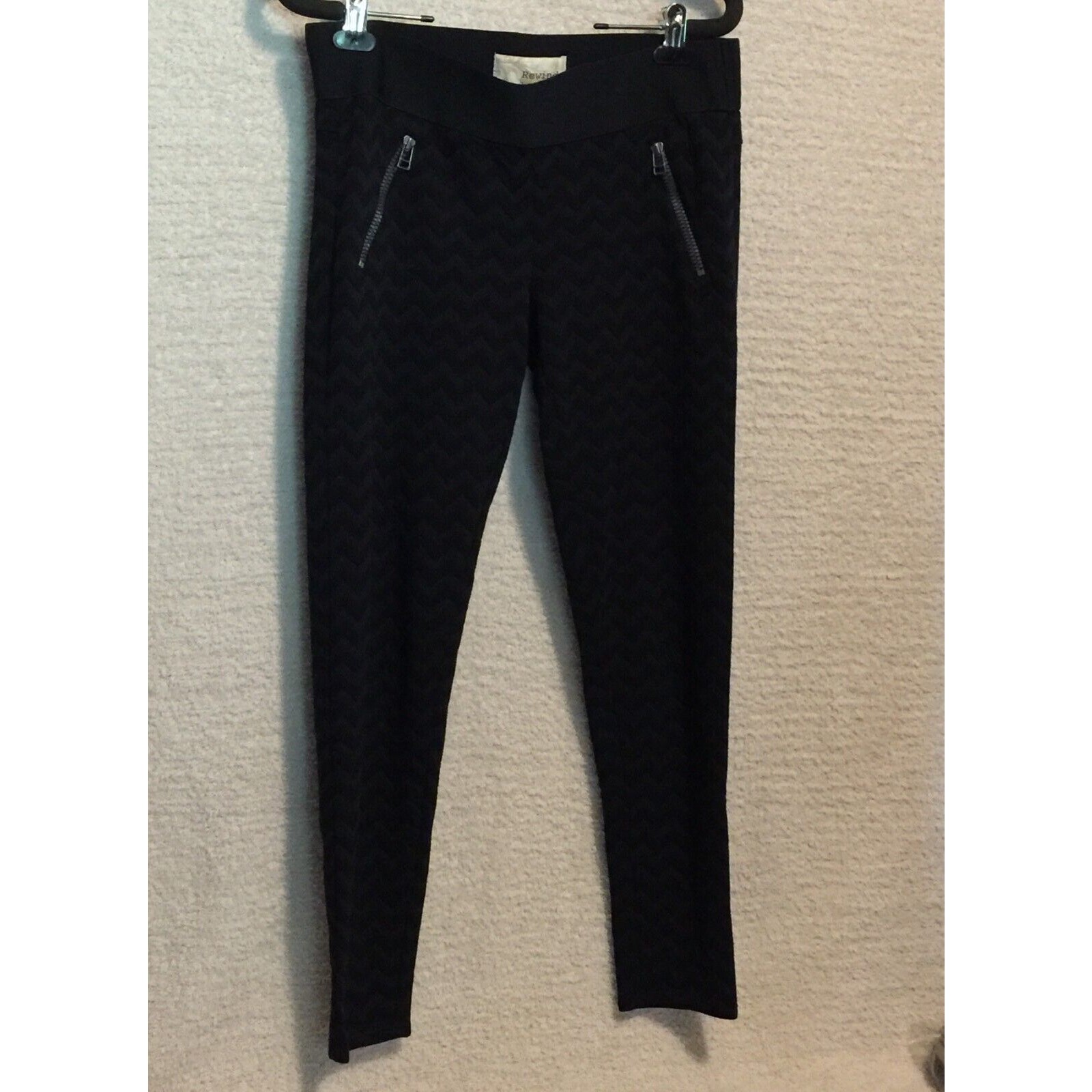 Rewind Black Polyester blend Soft Large Leggings … - image 1