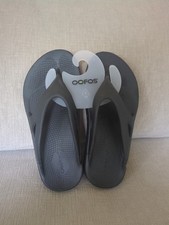 OOFOS Original Recovery Comfort Thong Flip Flop Sandals Black M5 W7 EU 38 NWOT
