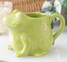Tazza Ceramica Rana Luna - H-11.5cm - Verde - Nuova Con Scatola