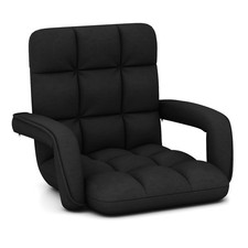 Floor Gaming Chair for Adults with Back Support and Adjustable 6-Position Black