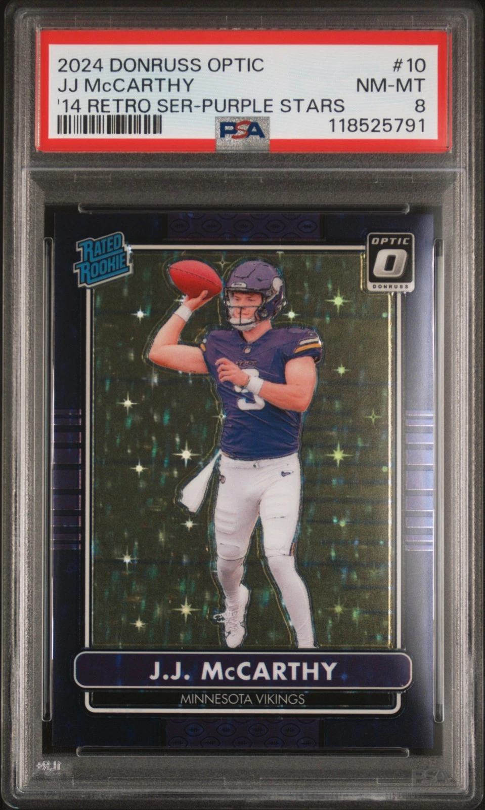 JJ McCarthy Panini Donruss Optic 2014 Retro Series #10 Purple Stars