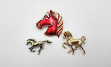 Vintage to Now Gold Tone Horse Brooch Lot