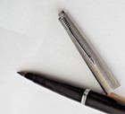1960s Black Parker 45 fountain pen chrome trim with extra new nib (F) — photo 5