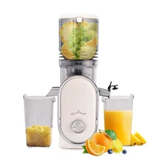 Pukomc Cold Press Juicer | 5.1" Wide Feed Chute, High Juice Yield, Whole Fruits