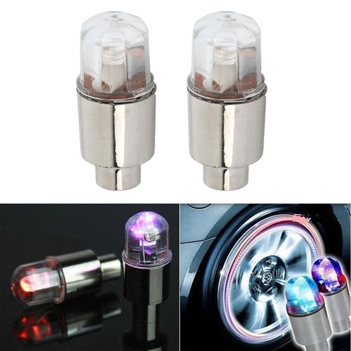 Blue Colorful Wheel Lights Car Valve 2PCS Air Valve Stem Auto Accessories - Picture 10 of 32