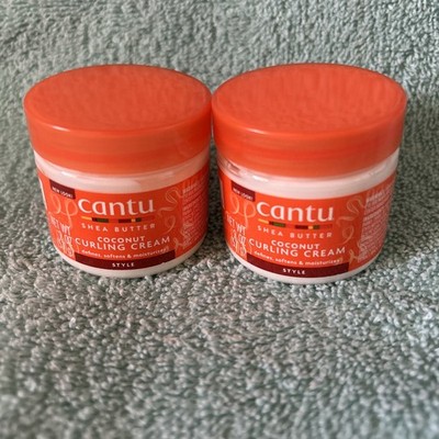 2 Cantu Shea Butter Coconut Curling Cream Defines ~ Softens ~ Moisturizes 2 oz