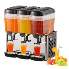 54L Commercial Beverage Dispenser 3 Tanks, 14.4 Gal Stainless Steel Cold Juice
