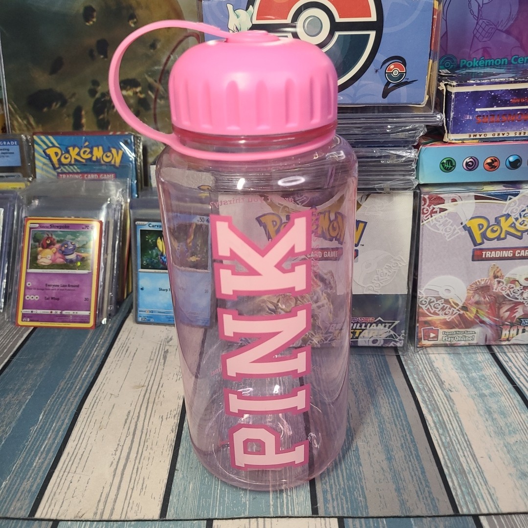 Victoria's Secret PINK Logo Water Bottle 32oz Clear Vintage 