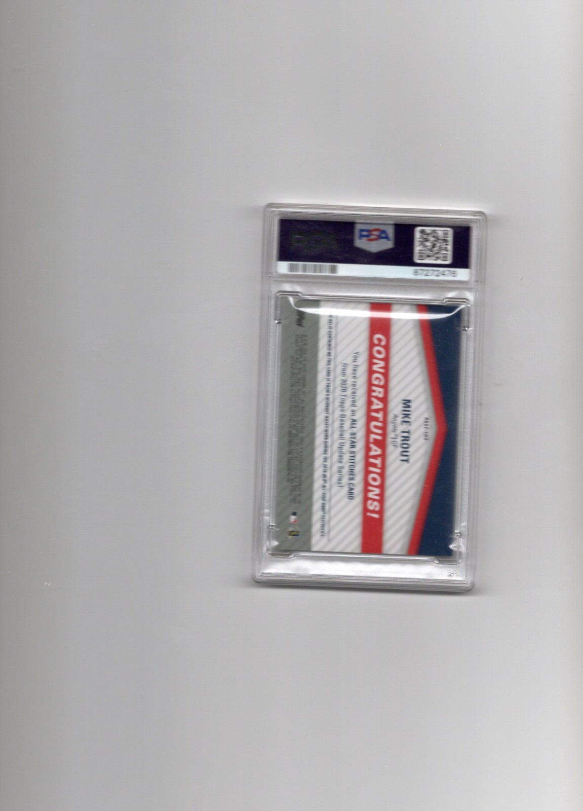Mike Trout 2020 Topps Update # ASSCTRO *PSA 9 MINT* All-Star Stitches Relics view 4