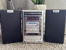 Aiwa XR-M150 Micro Compact Stereo System CD/Cassette w/Speakers No Remote Tested