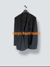 Giorgio Napoli Big  Tall Black Tuxedo Suit 54L/48L w/ Suspenders