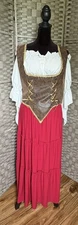 InCharacter Brocade Vest XL Zena Peasant Skirt XL Peasant Blouse Barmaid Pirate