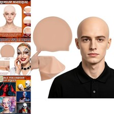 Thick Latex Bald Cap Nude Adult Size Unisex Realistic Scalp for Halloween