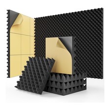 24 Pack Self Adhesive Egg Crate Sound Proof Foam Panels 1x12x12Inch,8545