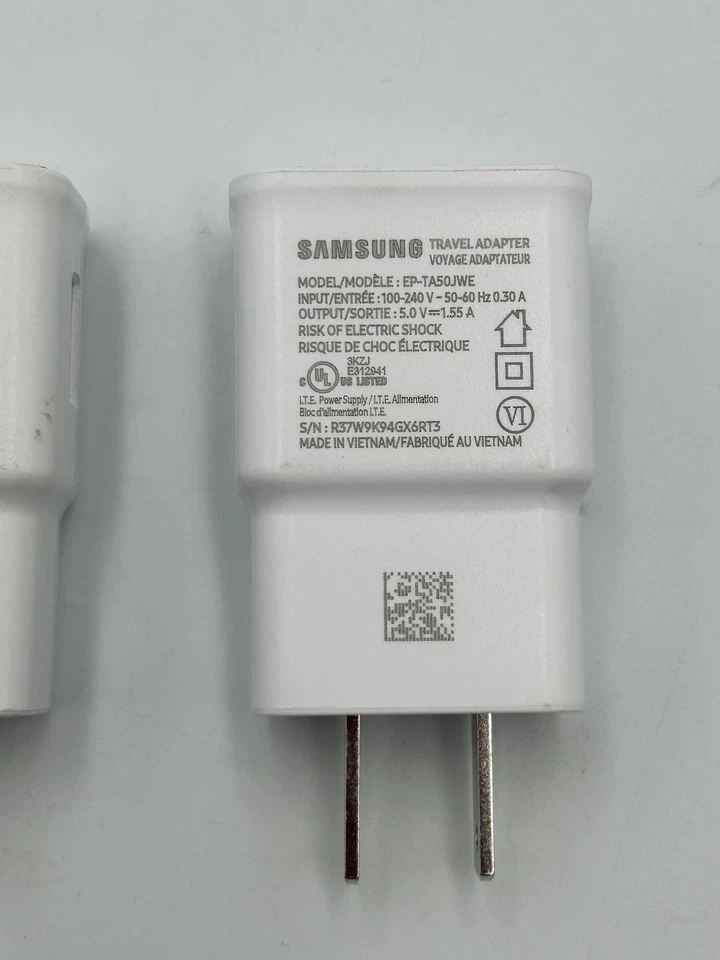 Lote de 2 adaptadores de cargador de pared USB de carga rápida adaptables para Samsung -EP-TA50JWE Foto 3 de 4