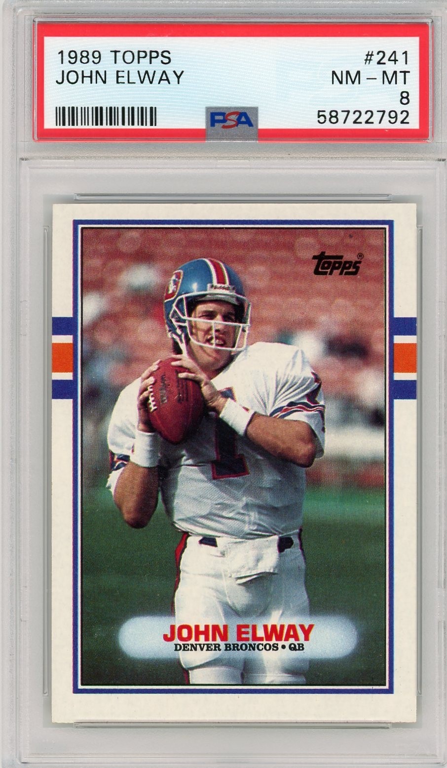John Elway 1989 Topps #241 PSA 8