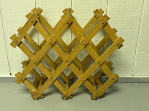 Vintage Accordion Expanding Folding 8 Bottle Wine Rack