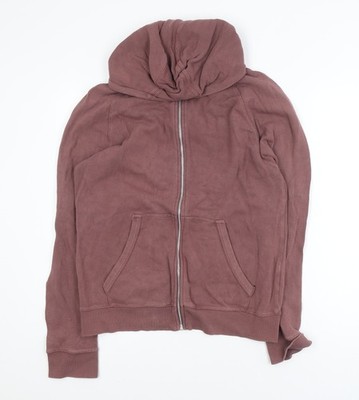 Next Damen brauner Hoodie mit durchgehendem Reißverschluss Medium 100 % Baumwolle Freizeit Sweatshirt