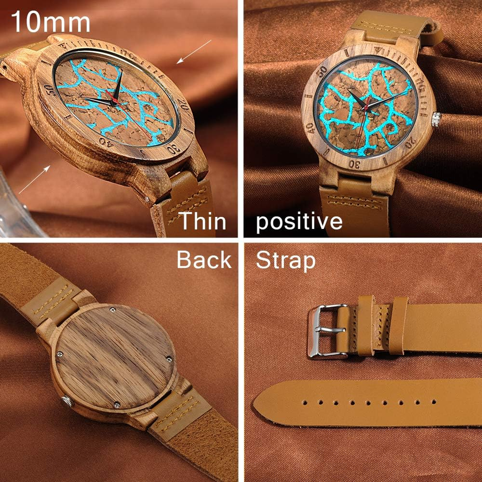 Orologio Dentily In Legno Naturale Da Uomo: Scheletrato Al Quarzo, Leggero Ed Ecologico