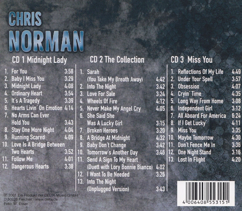 CHRIS NORMAN - 3 CD - MIDNIGHT LADY, THE COLLECTION, MISS YOU - Bild 2 von 2
