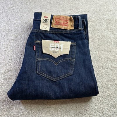Vintage Levis 501 Mens 34x32 Straight Leg Button Fly Blue Jeans Made In Mexico