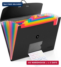 13 Pocket Expanding File Folder Accordian File Organizer, A4 Letter Size Paper D