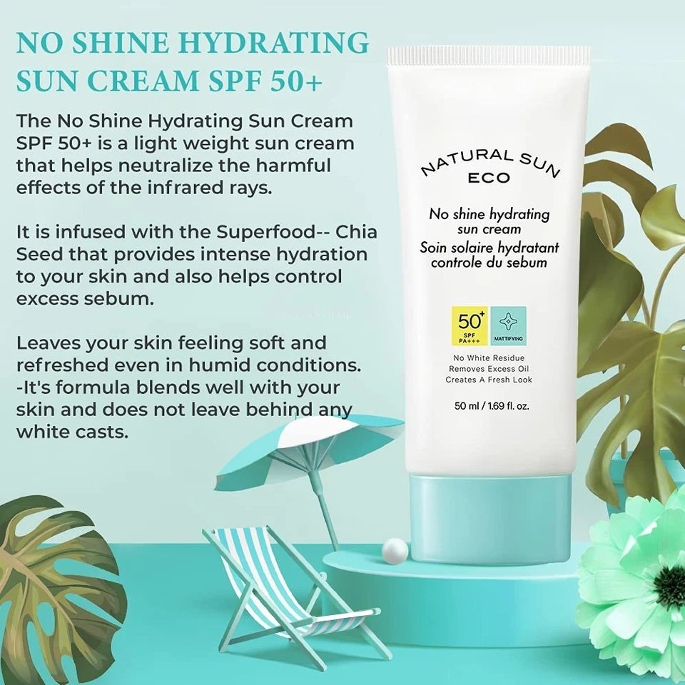 Protector solar hidratante The Face Shop All No Shine FPS 50+ Pa++++ | 50 ml Foto 2 de 4