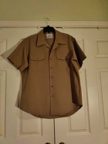 U.S. Navy Official Uniform Shirt Creighton Brown Polyester Size XL - Picture 6 of 6