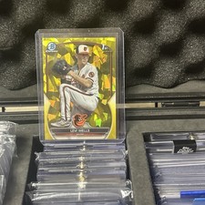 2023 Bowman Draft Sapphire Levi Wells Chrome Yellow Refractor 1st #/75 Orioles