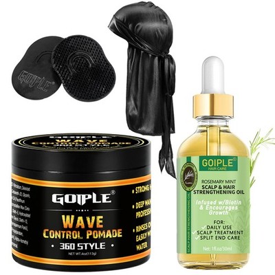 Natural Wave Pomade for Men Strong Hold, Easy Wash 360 Wave Training Hair Cre...