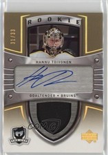 2005 Upper Deck The Cup Rookie Gold Rainbow 31/33 Hannu Toivonen Patch Auto 4f5