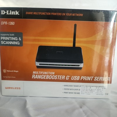 D-Link DPR-1260 Multifunction Rangebooster G USB Print Server New in Box, Sealed