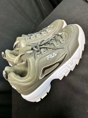 Fila Disruptor 2 Women's Brown Leather Chunky Sneakers Size 9 Lace Up Low Top Sh