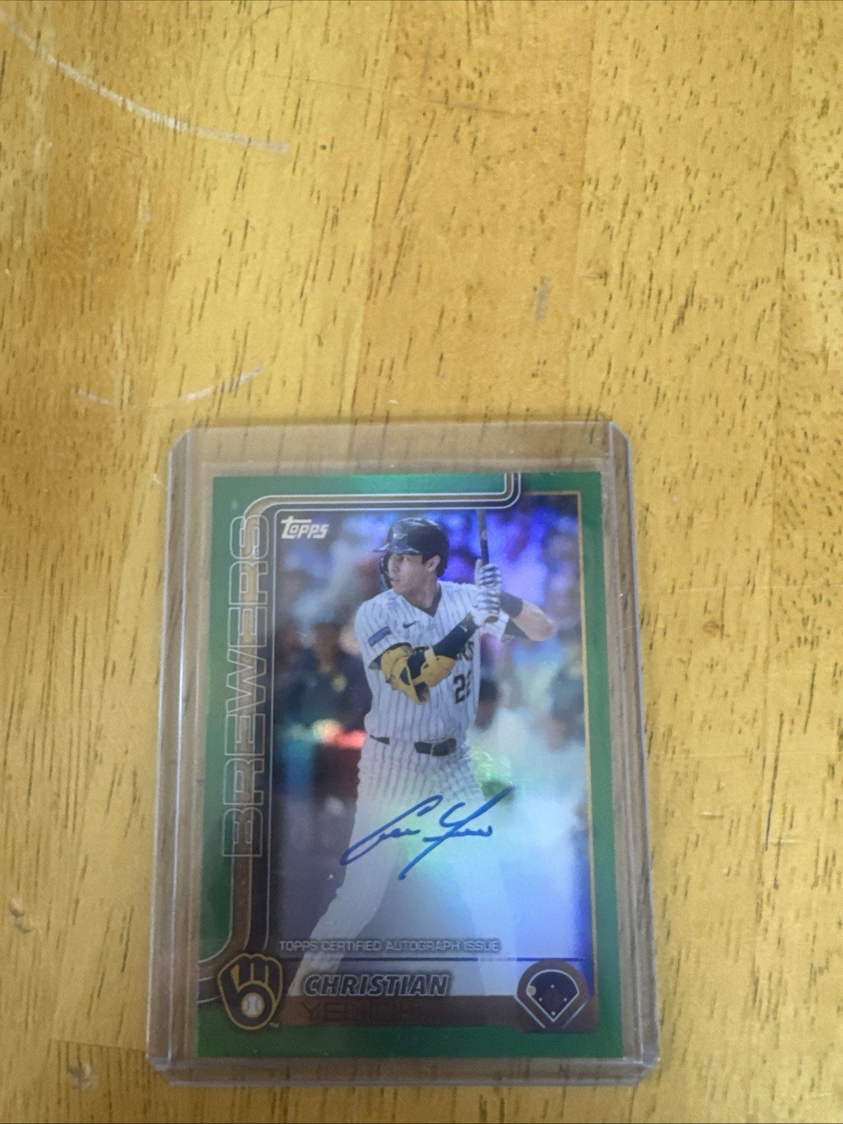 2025 Topps Series 1 Flagship Real One Autographs Christian Yelich Green Foil /99