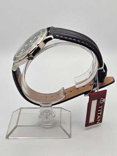 RELOJ TITAN 50M PARA HOMBRE CUARZO ANALÓGICO FECHA ACERO INOXIDABLE CORREA DE CUERO NEGRO🔥COMO NUEVO - Imagen 3 de 19